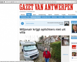 Gazet van Antwerpen - Miljonair krijgt oplichter niet uit villa - De Kluis 16-van Assendelft van Wijck