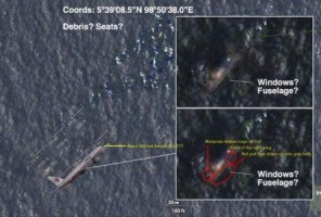 Possible wreckage at 5°39'08.0"N 98°50'38.0"E