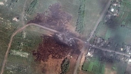 Satellietfoto van de rampplek van de MH17 Foto |  DigitalGlobe.
