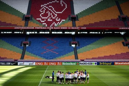 Het Nederlands elftal traint in de Arena voor de oefeninterland tegen Italie. Foto |  ANP