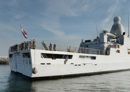 De bemanning van patrouilleschip Zr. Ms. Holland werkt al samen met de Amerikaanse zeemacht. | Foto : Martin Mooij 