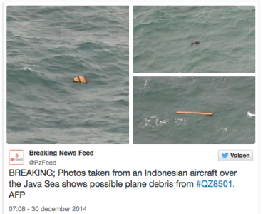 Wrakstukken verdwenen vliegtuig Air Asia gevonden