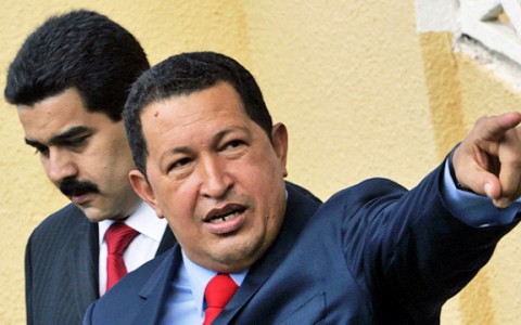 President Hugo Chávez in 2008 met zijn toenmalige kabinetschef Nicolás Maduro | Foto(soberania.org)