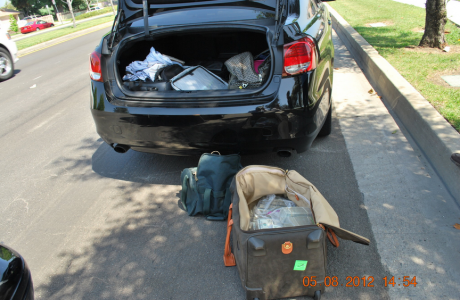 A suitcase stuffed with cash that Mr. Molsbarger carried into a California restaurant in May 2012 as undercover agents watched. He handed the bag to a man who put it in the trunk of a car. Local deputies stopped the car and confiscated the money.