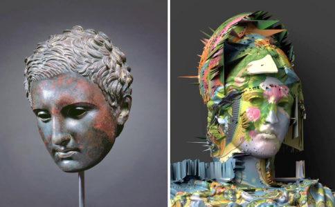 Bronzen hoofd van een atleet Athena: Mark Klink de zogenaamde Apoxyomenos of ‘schraper’ uit de periode 200-1 v.Chr.