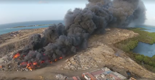 Grote brand in Arubaans Parkietenbos na vuilstort