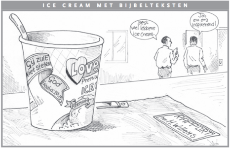 Icecream met bijbelteksten Cartoon Antilliaans Dagblad