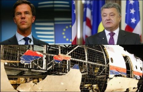 Links: premier Rutte. Rechts: de Oekraïense president Porosjenko | Hollande Hoogte