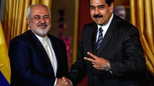  Venezuela's President Nicolas Maduro and Iranian Foreign Minister Mohammad Javad Zarif in Caracas on August 27, 2016. (JUAN BARRETO/AFP/Getty Images) 