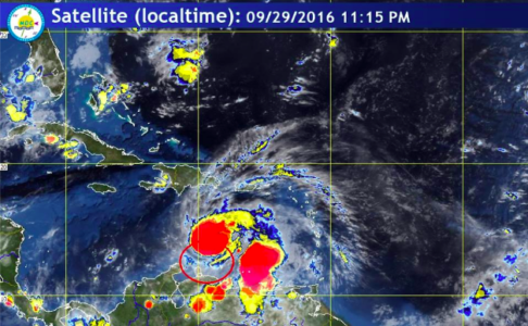 Volgens Meteoroloog Yogi Coffie zorgt Matthew vooral voor wateroverlast - foto: Meteo Curaçao