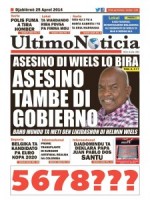 Ultimo Noticia- met het artikel 'Asesino do Wiels lo bira: Asesino tambe di Gobieno