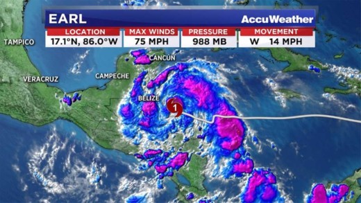 Earl is de eerste orkaan van dit orkaanseizoen in de regio.